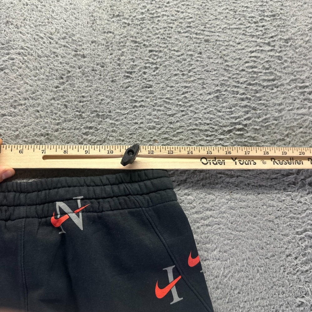 VTG Nike Sportswear Club Sweatpant Boys XL Black All-Over Print Jogger Tapered - Picture 7 of 9